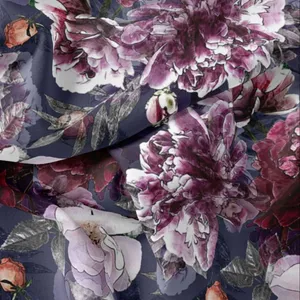 پارچه لباس مدل کرپ حریر طرح گل کد 8016A