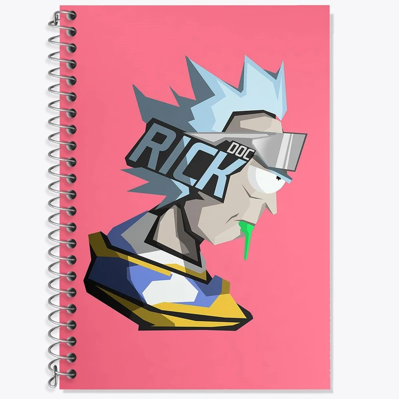 دفتر زبان 50 برگ خندالو مدل سه خط طرح انیمیشن ریک و مورتی Rick and Mort کد 26394