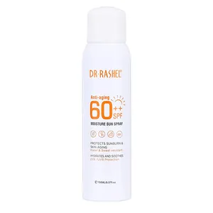 اسپری ضد آفتاب بدون رنگ دکتر راشل SPF 60 مدل anti aging ‌مناسب برای انواع پوست حجم 150 میلی‌لیتر