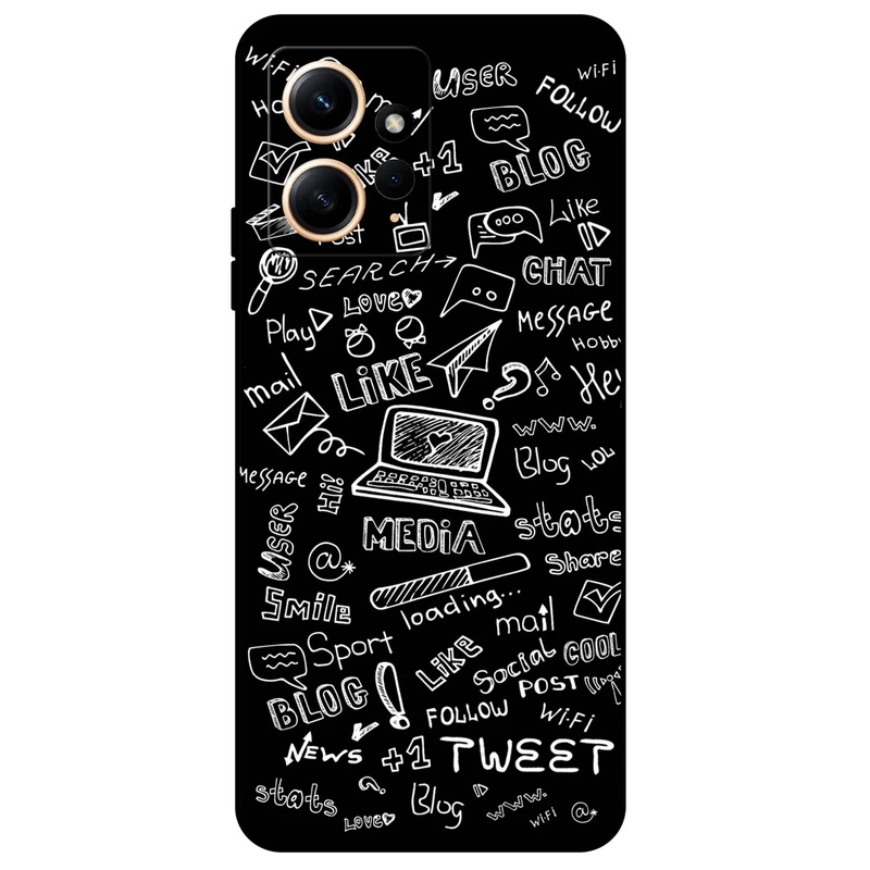 کاور مگافون طرح رسانه های اجتماعی مدل 1898 مناسب برای گوشی موبایل شیائومی Redmi Note 12 4G