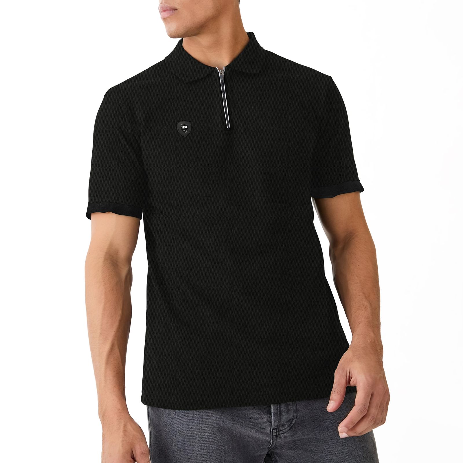 پولوشرت آستین کوتاه مردانه نوزده نودیک مدل POL1925 Gr -  - 8