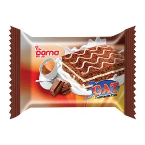 کیک تری گات کاکائو با کرم وانیل درنا 90گرم بسته 24 عددی