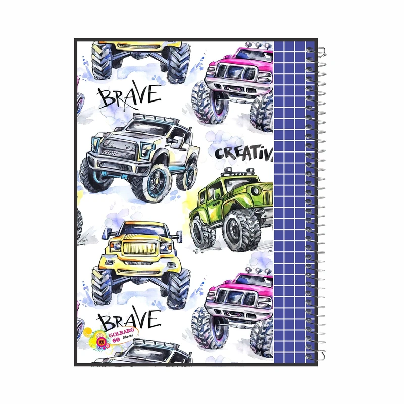 دفتر شطرنجی 60  برگ گلبرگ مدل ماشین ها کد 1168