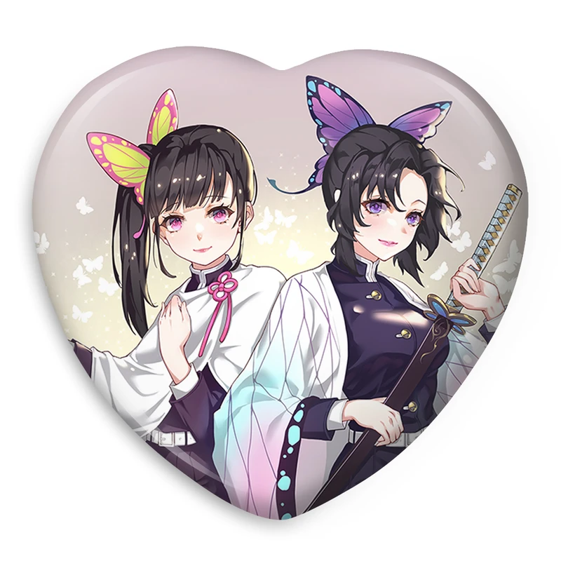 پیکسل خندالو طرح شینوبو و سویوری انیمه شیطان کش مدل قلبی کد 11481