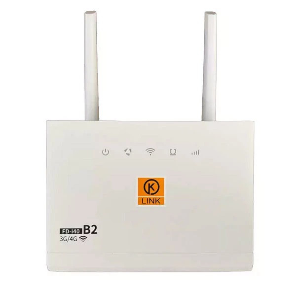 مودم سیمکارتی رومیزی 4G LTE کی‌لینک مدل B2 با دو آنتن خارجی، نصب آسان Plug & Play، پورت USB Type-C و سه پورت LAN، پشتیبانی از پروتکل‌های امنیتی WPA/WPA2 و سازگار با سیمکارت‌های FD