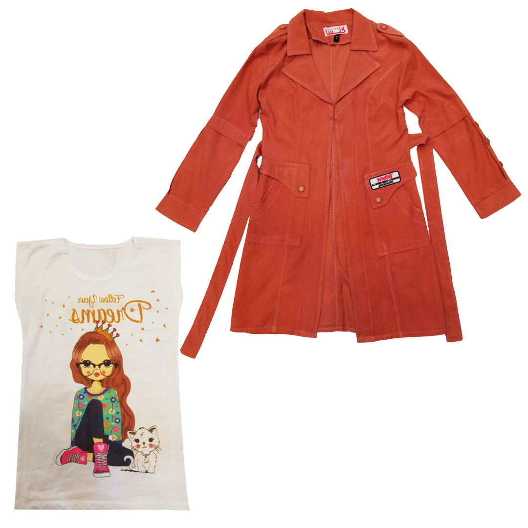 ست تونیک و مانتو دخترانه مدل 109