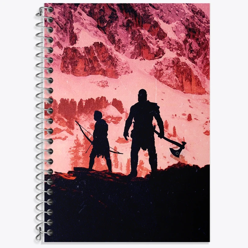 دفتر زبان 50 برگ خندالو مدل دو خط طرح خدای جنگ کد F2432