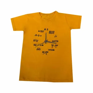 تی شرت آستین کوتاه زنانه مدل ساعت رنگ زرد