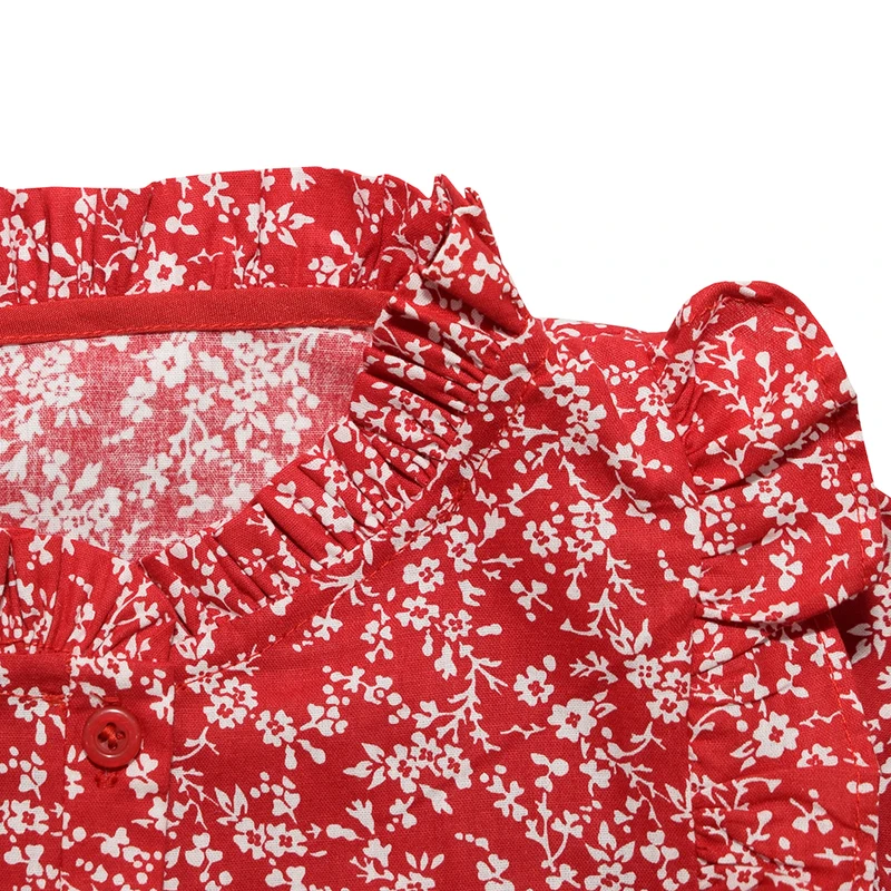 عکس شماره 3 : شومیز آستین بلند دخترانه گنجشکک مدل پرنسسی شکوفه بهار پوپلین