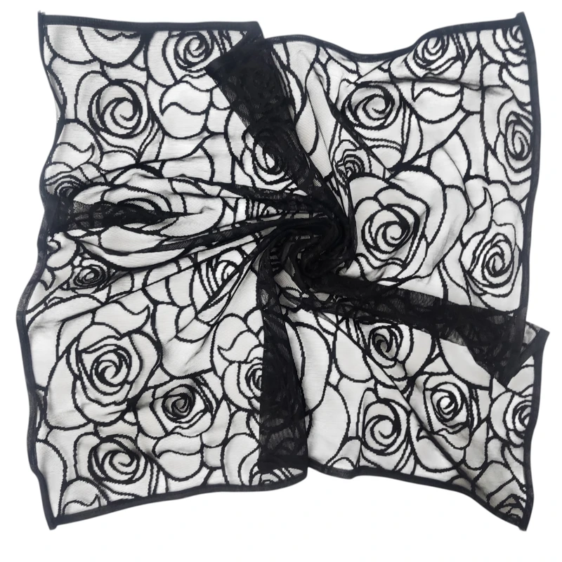 مینی اسکارف زنانه مدل تور طرح رز