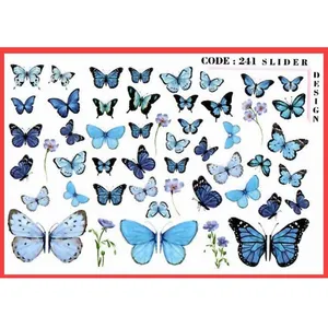 استیکر طراحی ناخن مدل گل و پروانه کد 241