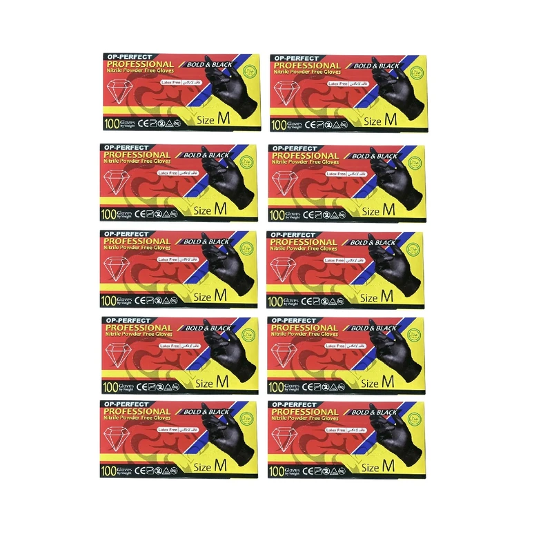 دستکش نیتریل اپی پرفکت مدل K2080 سایز M مجموعه 10 عددی