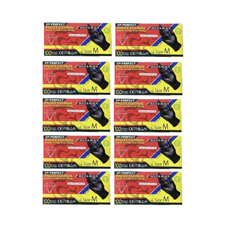دستکش نیتریل اپی پرفکت مدل K2080 سایز M مجموعه 10 عددی