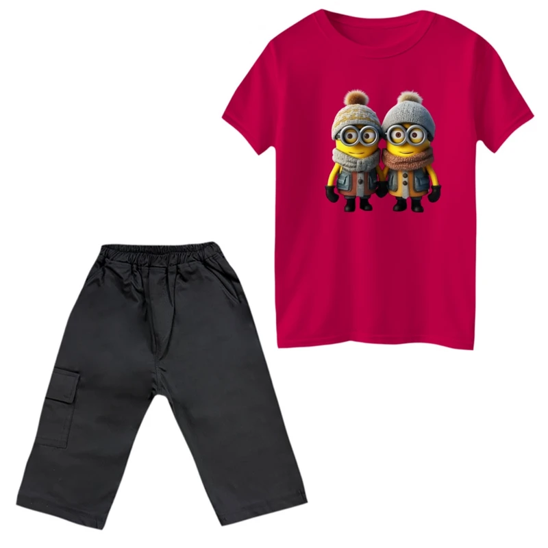 ست تی‌شرت و شلوارک پسرانه مدل مینیون کد 32