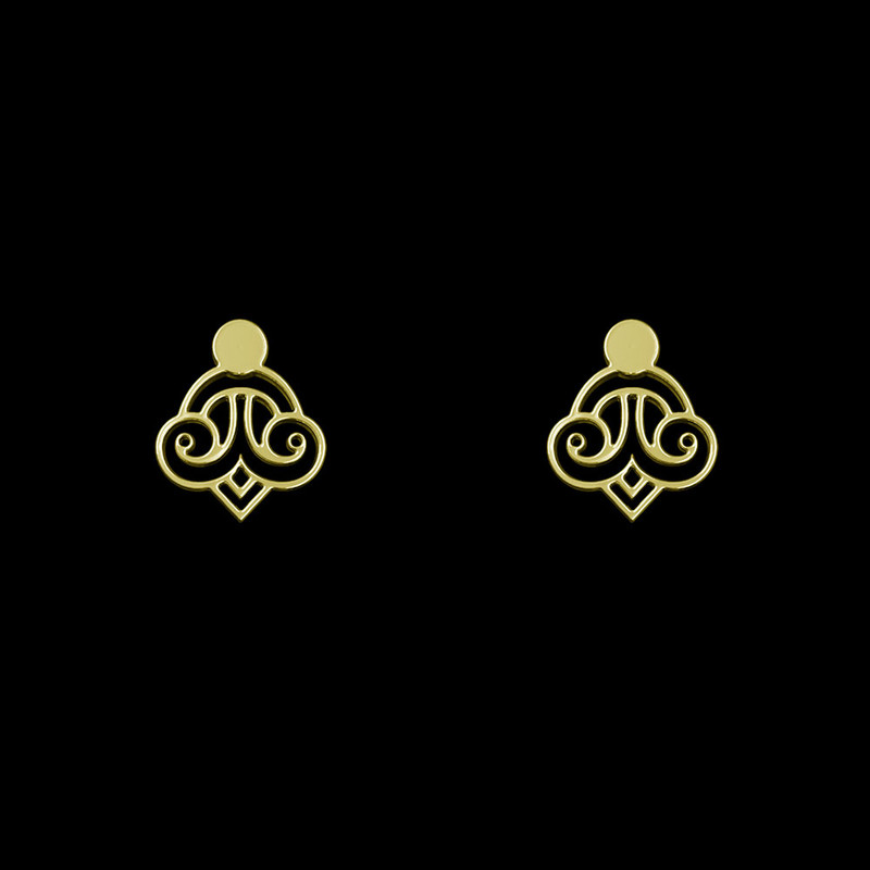 گوشواره طلا 18 عیار زنانه مدوپد مدل هندسی کد GA1-14408