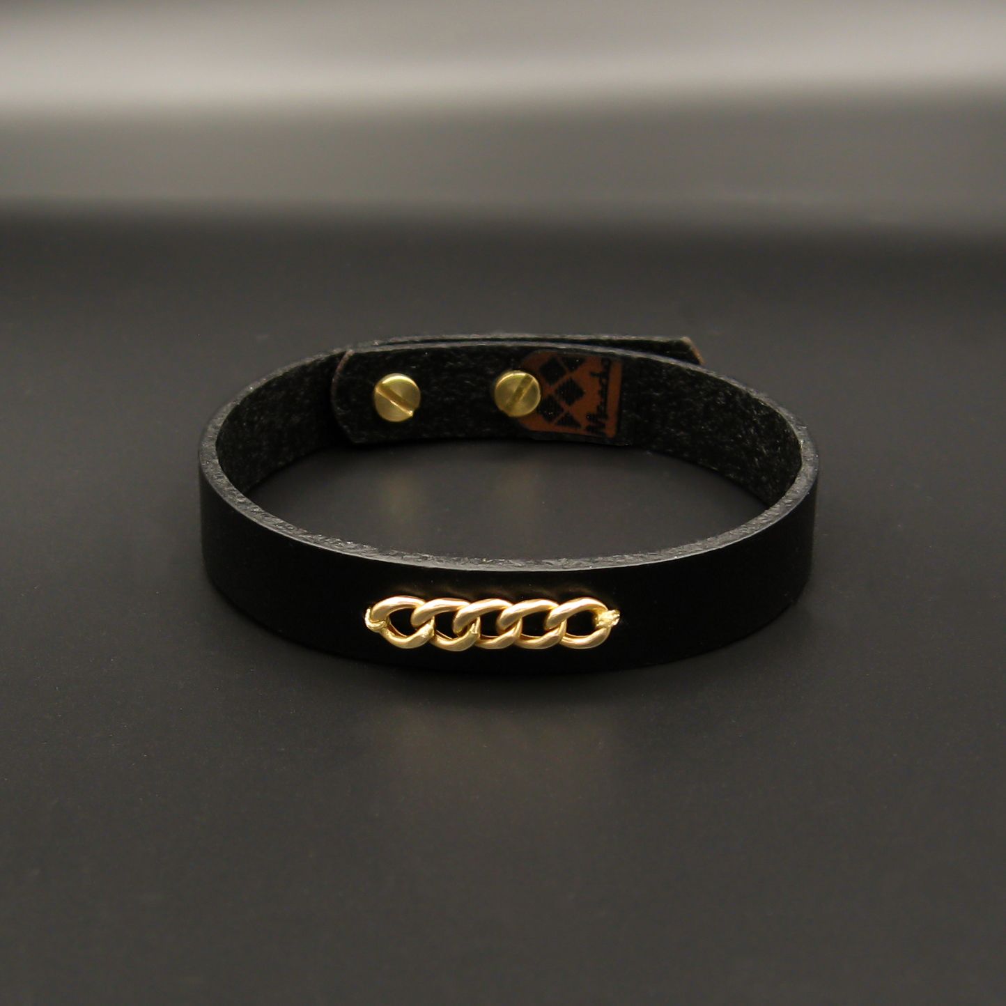 دستبند چرم و طلا 18 عیار مردانه مانچو مدل bfg242 -  - 5