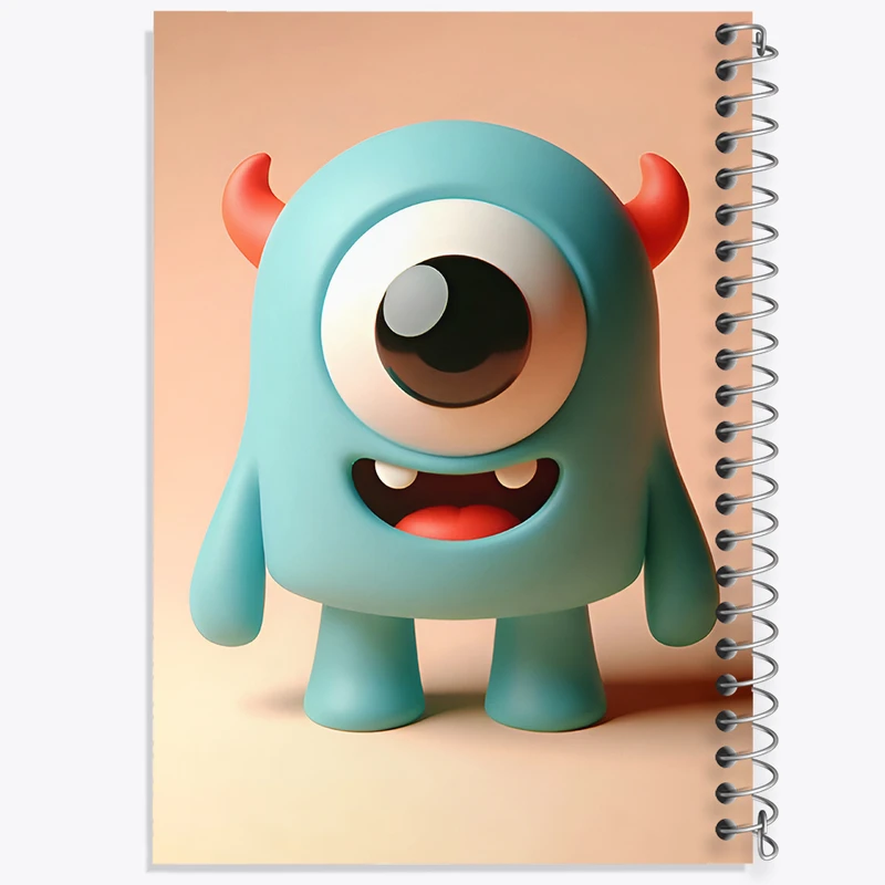 دفتر مشق 50 برگ خندالو طرح هیولای کیوت کد F7746