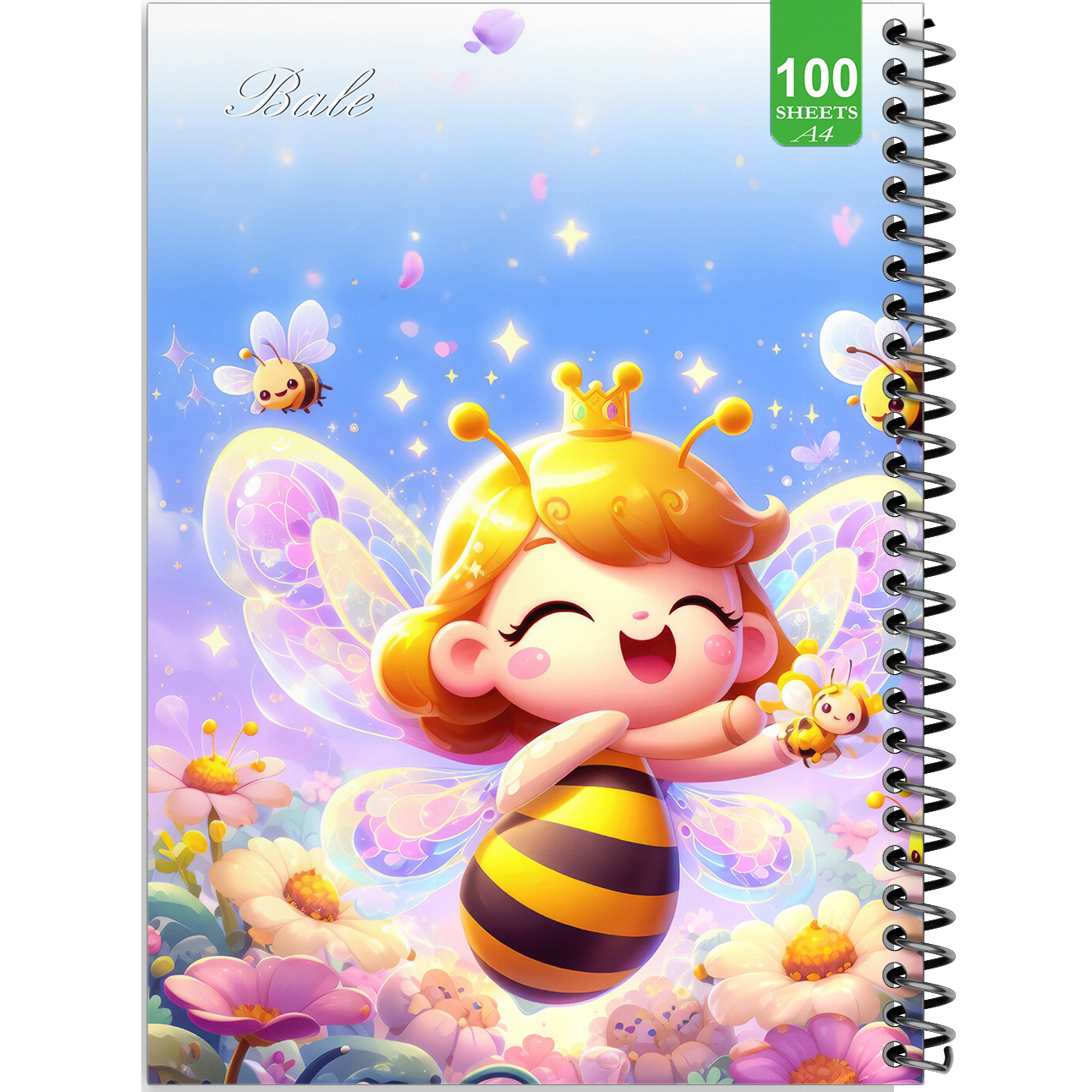 دفتر نقاشی 100 برگ بله طرح فانتزی زنبور نقاش کد A4-N449