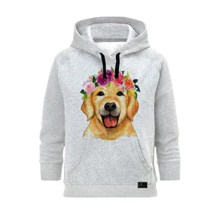 هودی زنانه مدل CUTE DOG کد J87 رنگ طوسی