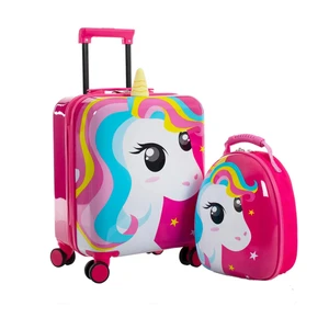 ست چمدان و کوله پشتی کودک هیس مدل SUPER TOTS UNICORN