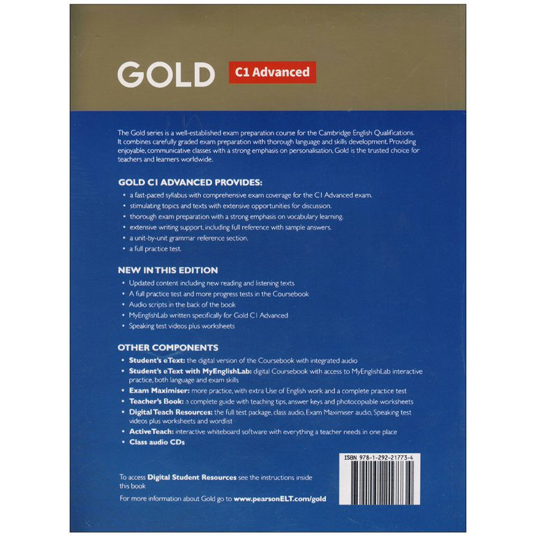 کتاب Gold C1 Advanced اثر Jan sally burgess and amanda thomas انتشارات Pearson