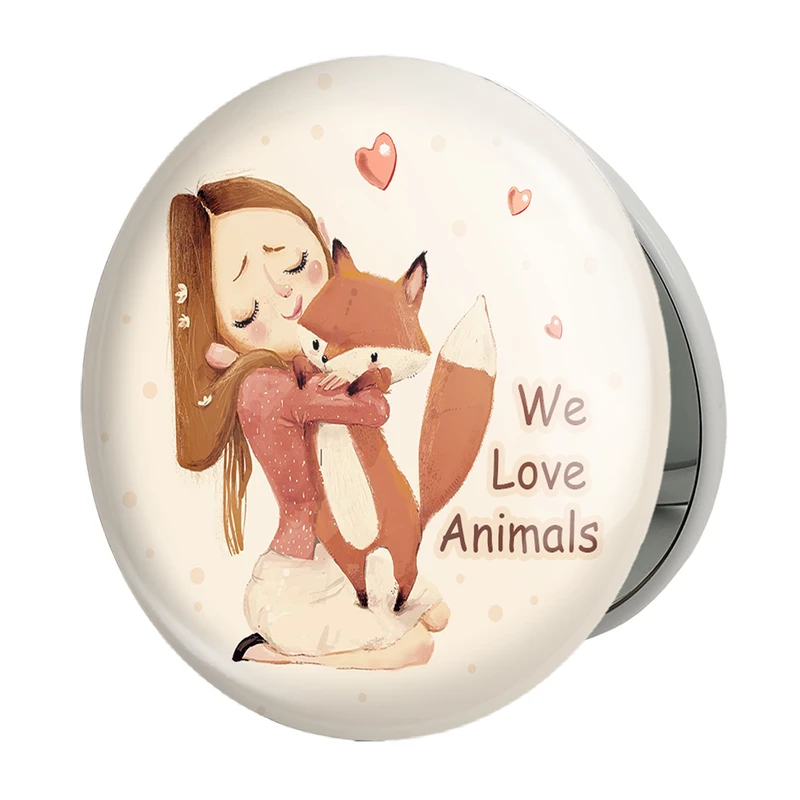 آینه جیبی خندالو طرح دخترونه مدل تاشو کد 6061 