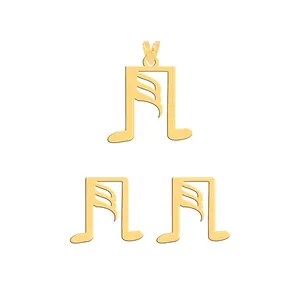 نیم ست طلا 18 عیار زنانه فرشته طرح نت موسیقی WHSL-0006024