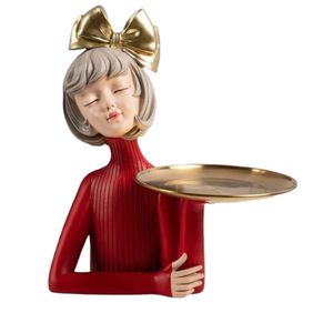 نقد و بررسی مجسمه هوم لاکس مدل دختر سینی فلزی به دست توسط خریداران