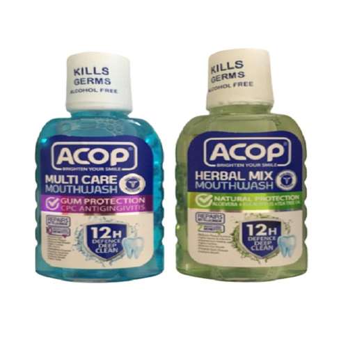 دهان شویه آکوپ مدل مولتی کر حجم 300 میلی به همراه دهان شویه آکوپ مدل هربال حجم 300 میلی لیتر
