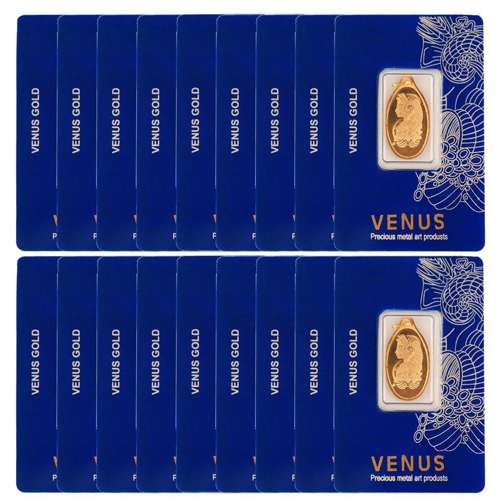 شمش طلا 18 عیار ونوس مدل 4030 مجموعه 18 عددی