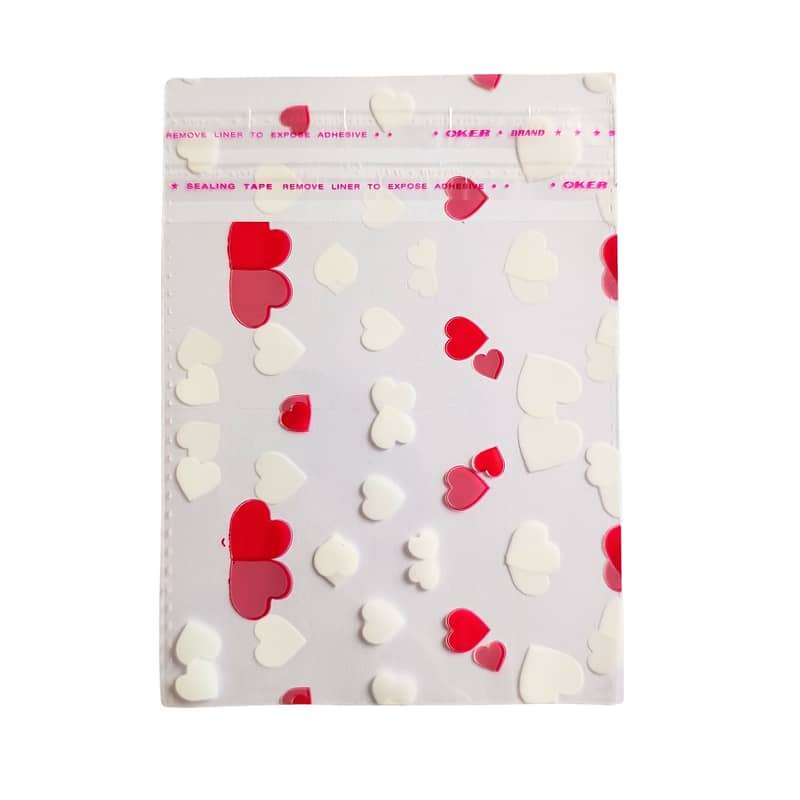 سلفون بسته بندی طرح قلب 10*10 بسته 50عددی