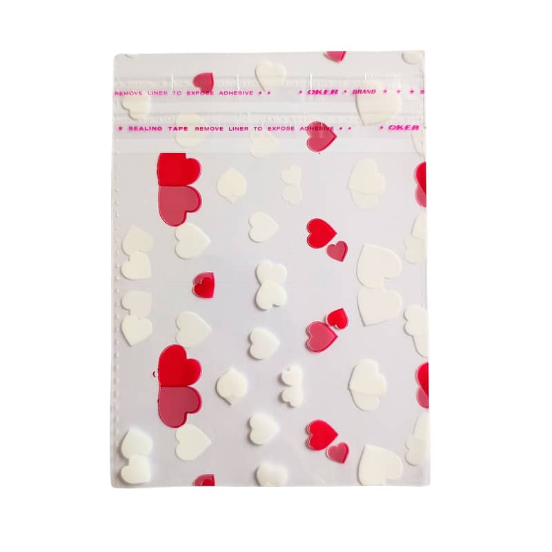 سلفون بسته بندی طرح قلب 10*10 بسته 50عددی