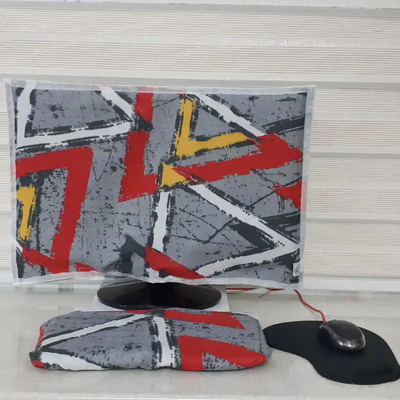 کاور مانیتور رضازهرا مدل مثلث کد 323 مناسب برای مانیتور تا 20 اینچ به همراه کاور کیبورد