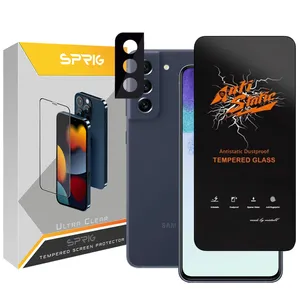 محافظ لنز دوربین اسپریگ مدل 3D-Antis مناسب برای گوشی موبایل سامسونگ Galaxy S21 Fe 5G به همراه محافظ صفحه نمایش گوشی