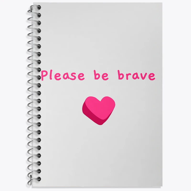 دفتر زبان 50 برگ خندالو مدل سه خط طرح Please Be Brave کد N2355