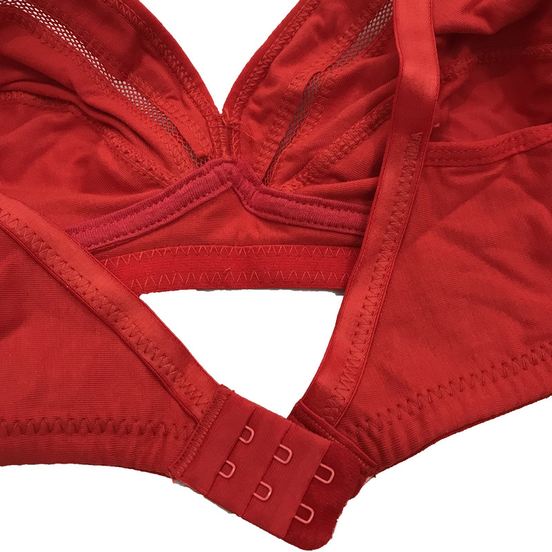 سوتین زنانه شارمین مدل نخی ژوردار کد 1111 رنگ قرمز