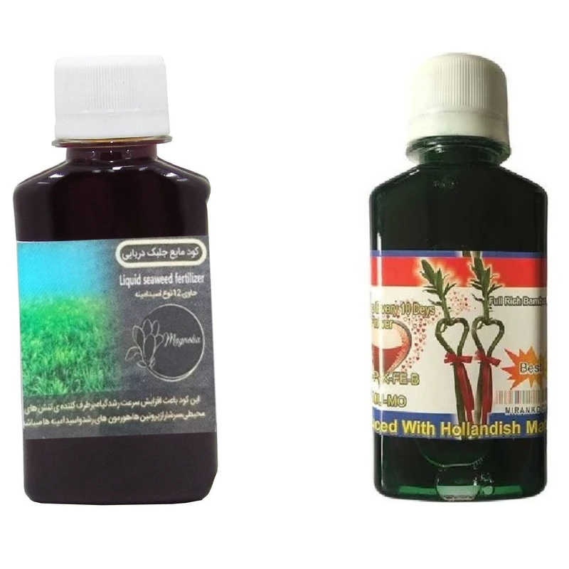 کود مایع جلبک دریایی و کود بامبو مدل raw material حجم 120 میلی لیتر بسته 2 عددی