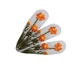 گیره مو دخترانه مدل  تق تقی گلدوزی شده HT - 009 مجموعه 3 عددی