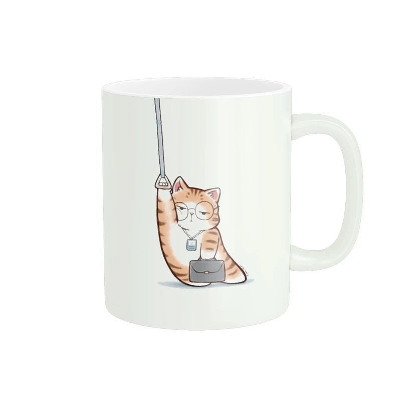 ماگ پاد آفرین مدل گربه خسته در اتوبوس کد 1618