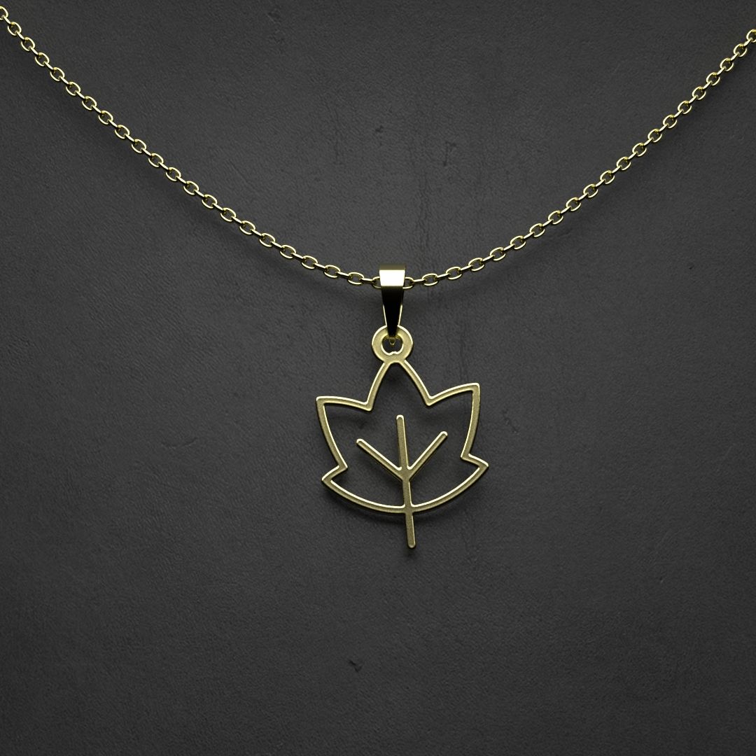 گردنبند طلا 18 عیار زنانه مدوپد مدل برگ کد L2-1-1300 -  - 7