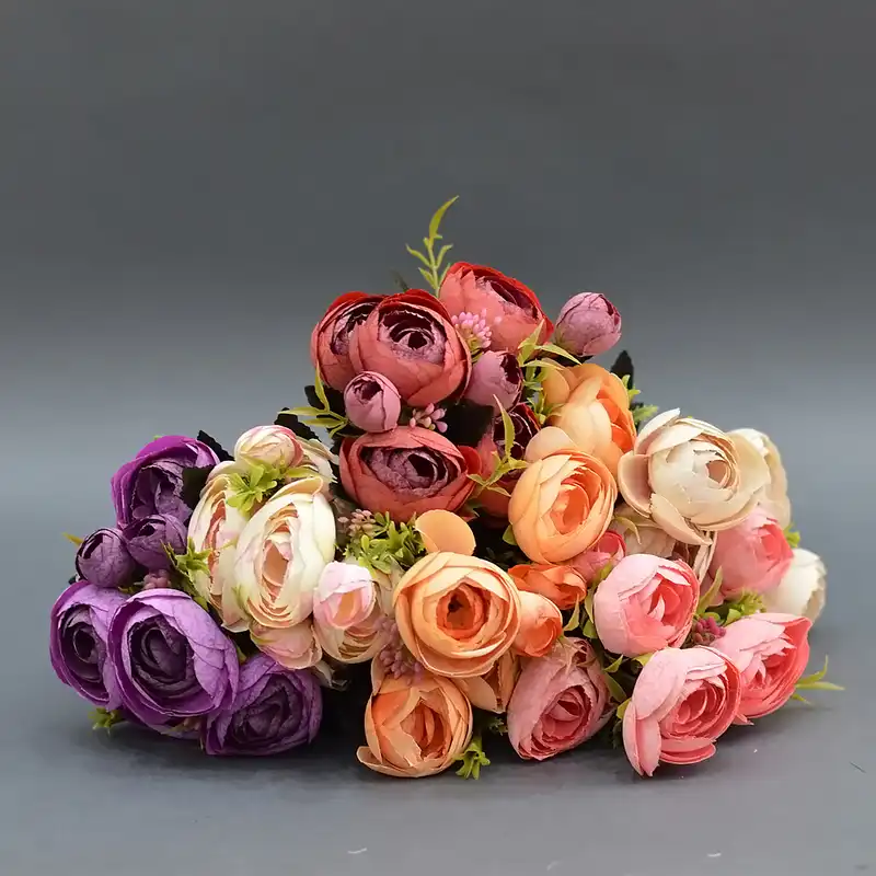 گل مصنوعی مدل بوته نسترن کد 35