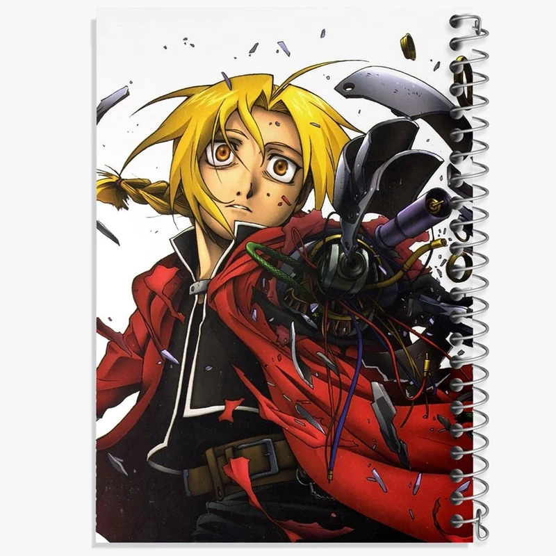 دفتر نقاشی 50 برگ خندالو مدل ادوارد الریک انیمه کیمیاگر تمام فلزی کد 12680