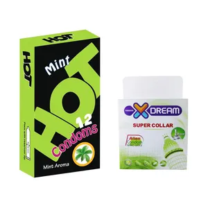 کاندوم ایکس دریم مدل Super Collar بسته 1 عددی به همراه کاندوم هات مدل Mint بسته 12 عددی