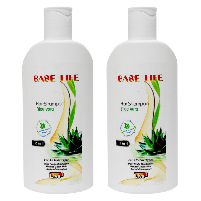 شامپو مو بیس لایف مدل Aloevera حجم 300 میلی لیتر مجموعه 2 عددی