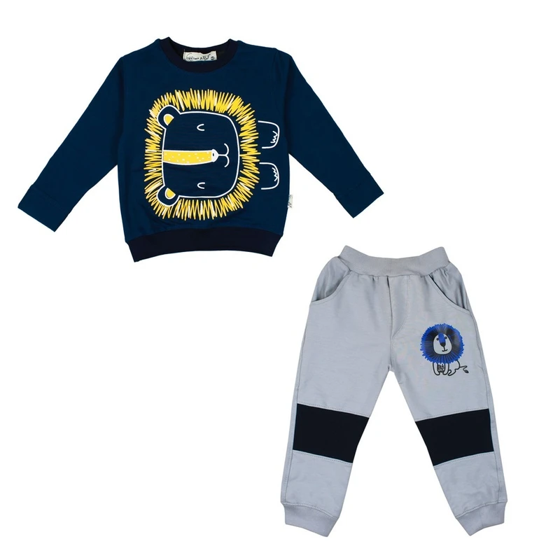 ست سویشرت و شلوار راحتی پسرانه مدل شیر