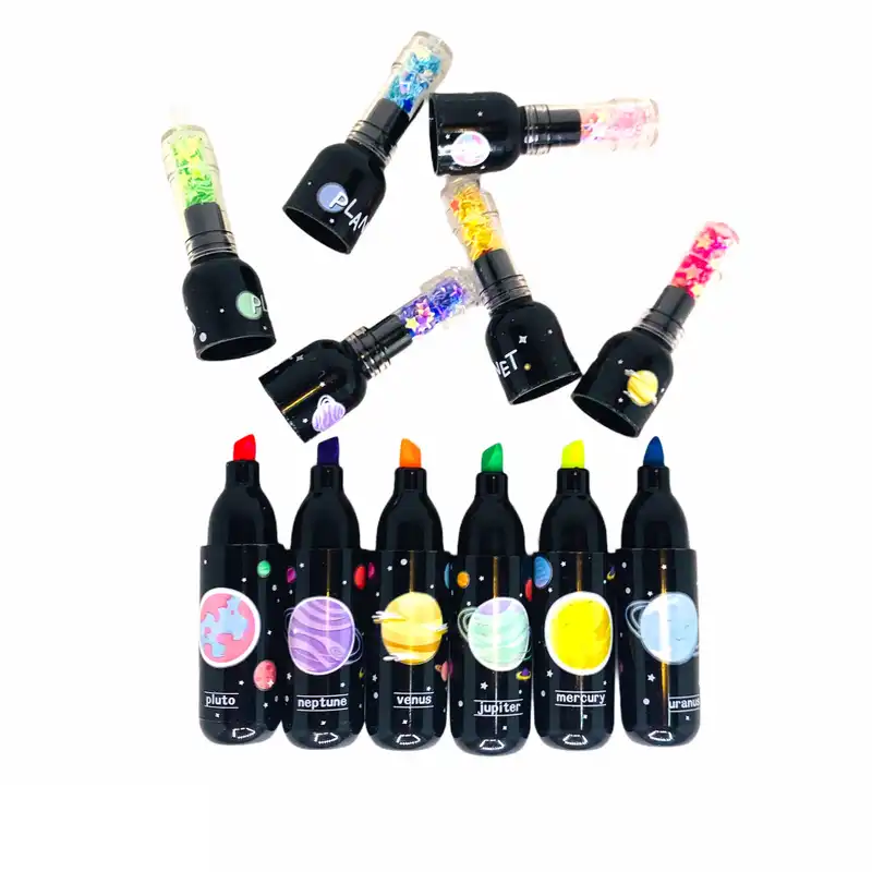 ماژیک علامت گذار طرح کهکشانی مجموعه 6 عددی