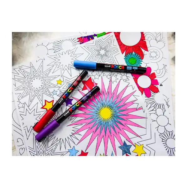 ماژیک رنگ آمیزی یونی بال مدل POSCA 3M مجموعه 16 عددی