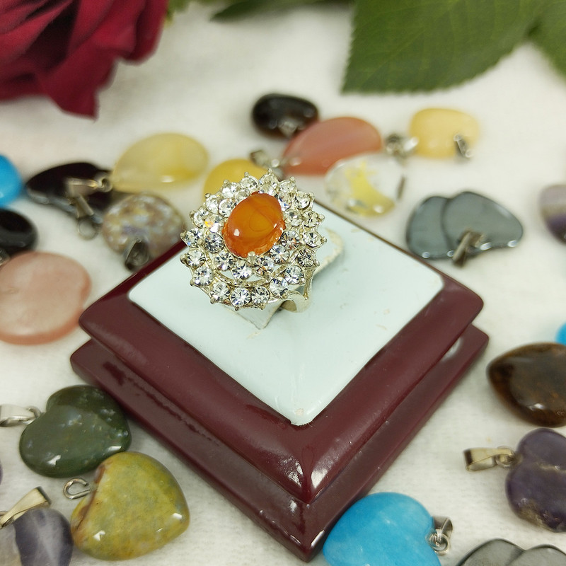 انگشتر نقره عقیق  زنانه سلین کالا  کد 16