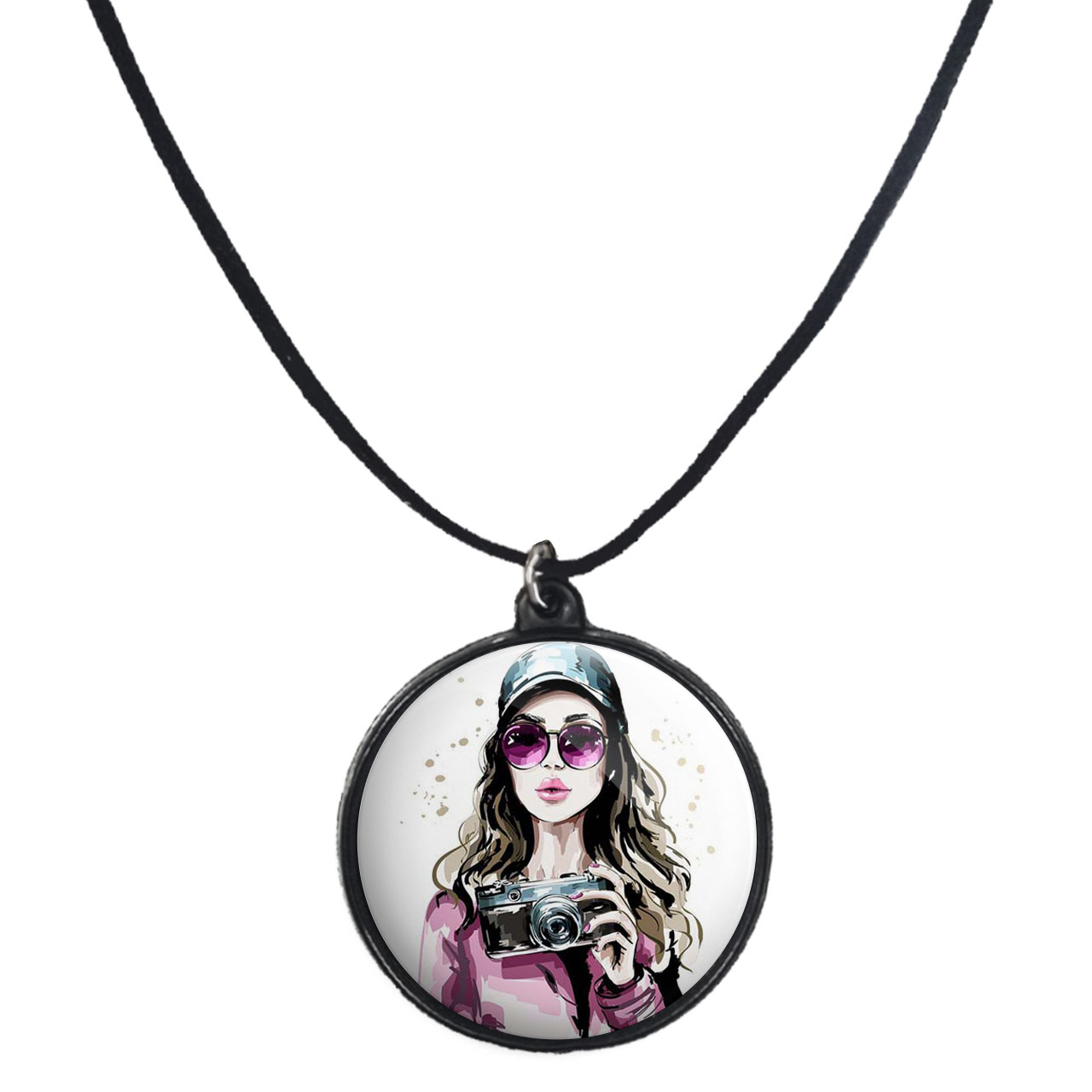 گردنبند پرمانه طرح عکاس کد pmb.224 مدل دو طرفه