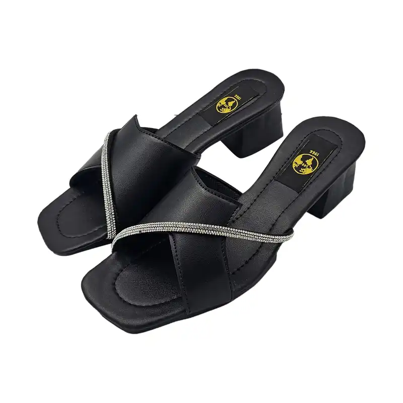 صندل زنانه سیی مدل شاین نگین دار کد 2092